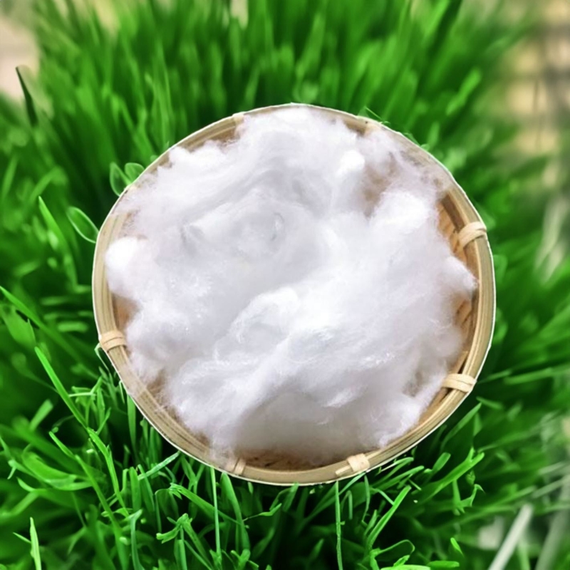Recycled Hcs Staple Fiber Polyester Recycled Microfiber Fabric Solid Regenerated Polyester Staple Fiber